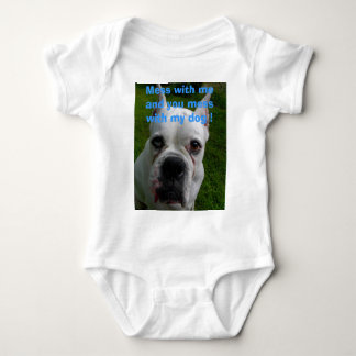 Body Para Bebê Suje comigo e você suja com meu cão!