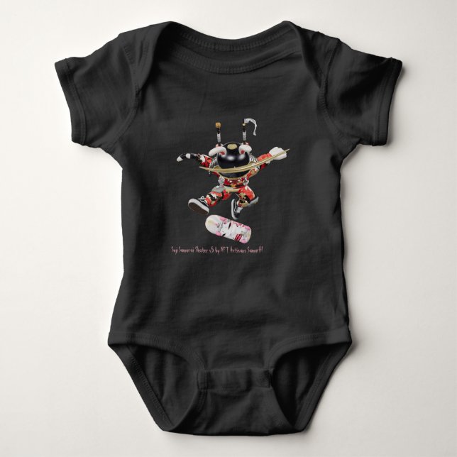 Body Para Bebê Suji Samurai Skater v5 - NFT Artisans SamurAI Baby (Frente)