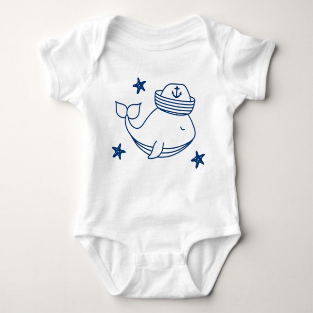 Body Para Bebê summer nautical theme boy  (Frente)