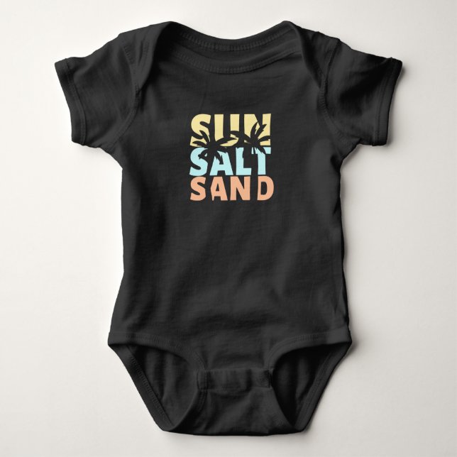 Body Para Bebê Sun Salt Sand Beach Summer (Frente)