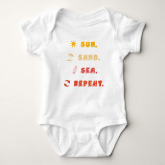 Body Para Bebê Sun Sand Sea Repeat – Beach Vibes Toddler Bodysuit