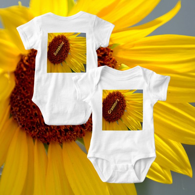 Body Para Bebê Sunflower Customizable Grammy's Sunshine (Criador carregado)