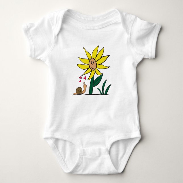 Body Para Bebê "Sunflower Snail Little Amigos" (Frente)
