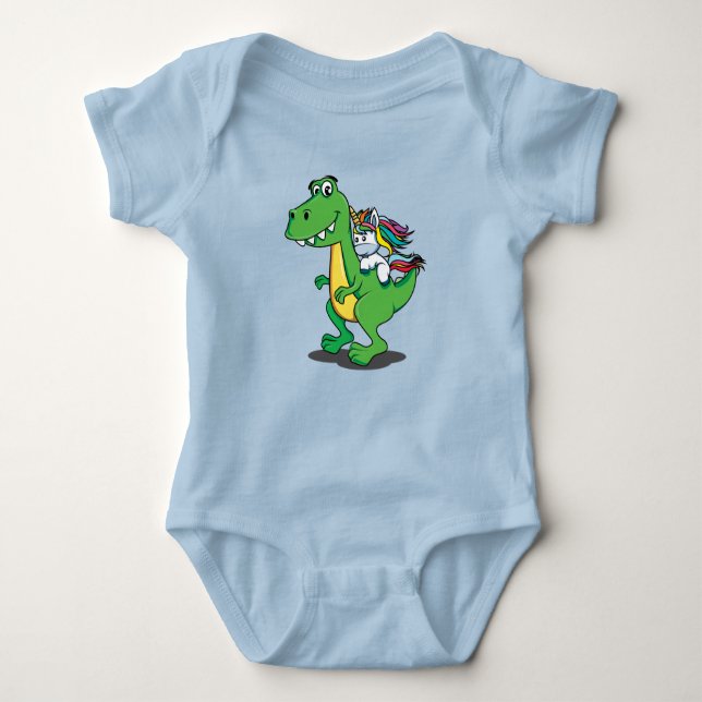 Body Para Bebê Super Fofo Dinossauro Unicórnio (Frente)
