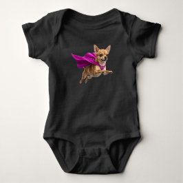 Body Para Bebê Super-herói Chihuahua Fofo