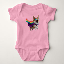 Body Para Bebê Super-herói Corgi Fofo