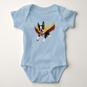 Body Para Bebê Super-herói Fofo do Boston Terrier 