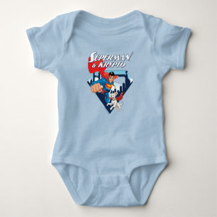 Body Para Bebê Super-Homem & Krypto Voam