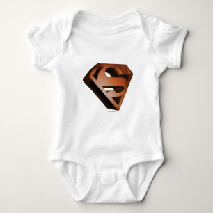 Body Para Bebê Super-Homem Logotipo Grainy 3D