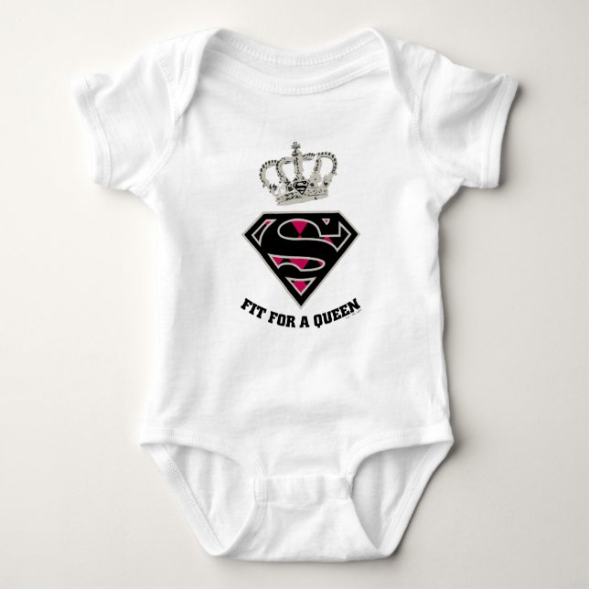 Body Para Bebê Supergirl S-Shield "Ajustado Por Uma Rainha" (Frente)