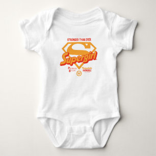 Body Para Bebê Supergirl Stronger Thever Retro Graphic