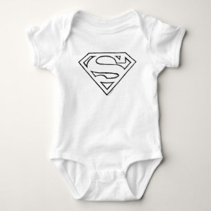 Body Para Bebê Superman S-Shield Logotipo preto Simples