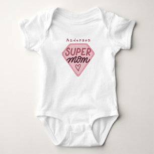 Body Para Bebê Supper Mom Nome Personalizado Fofo
