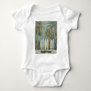 Body Para Bebê Surf, Estilo de Pastel Personalizado