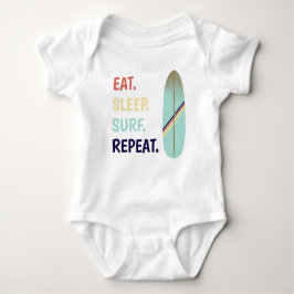 Body Para Bebê Surf legal de Surfboard Azul com Imagem Retroativa