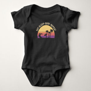 Body Para Bebê Surfar em Retro