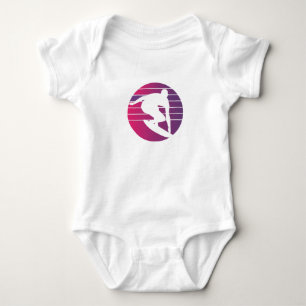 Body Para Bebê Surfer Retro Surfing Sunset