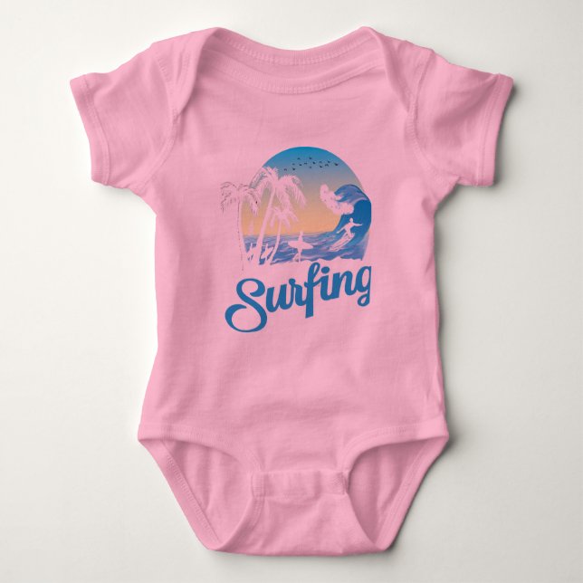 Body Para Bebê surfing Sea Beach (Frente)