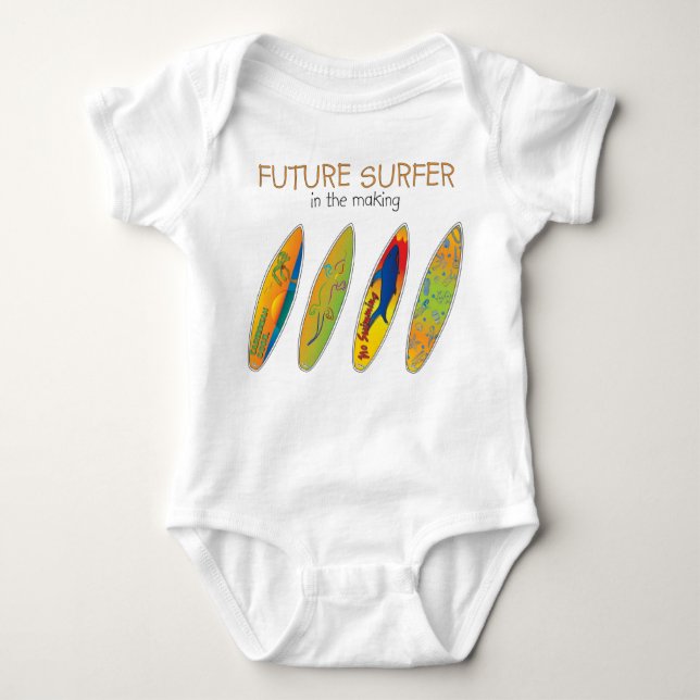 BODY PARA BEBÊ SURFISTA FUTURO NO FAZER (Frente)