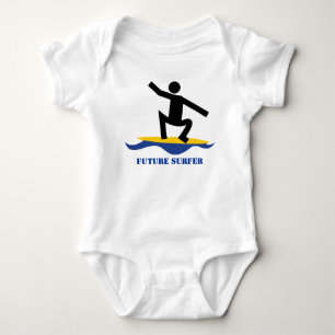 Body Para Bebê Surfista futuro, surfista em um costume da prancha