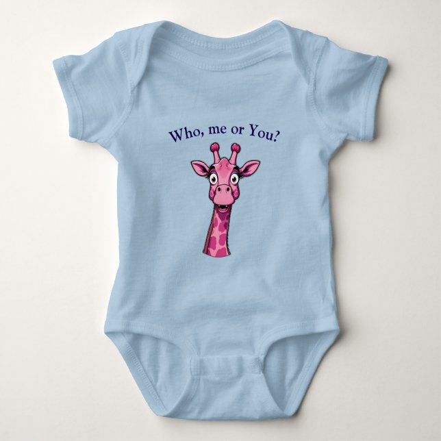 Body Para Bebê Surprised Pink Giraffe (Frente)