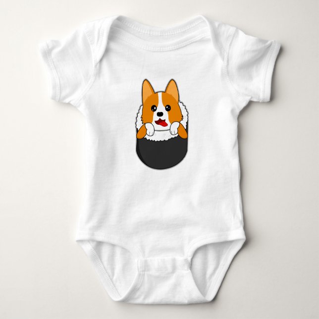 Body Para Bebê Sushi Corgi (Frente)