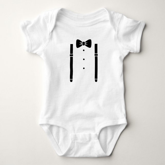 Body Para Bebê Suspensórios e Gravata Borboleta Adorável para Beb (Frente)