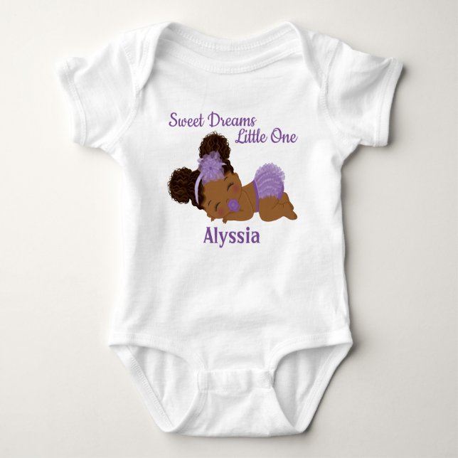 Body Para Bebê Sweet Dreams African American Baby Girl Bodydress (Frente)