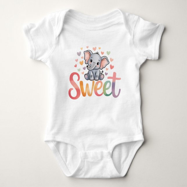 Body Para Bebê Sweet Elephant Baby Bodysuit (Frente)