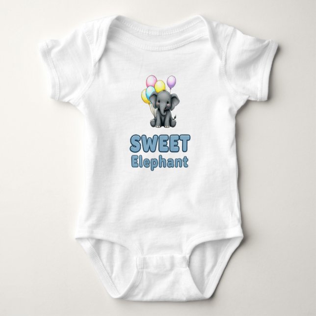 Body Para Bebê Sweet Elephant Baby Bodysuit (Frente)