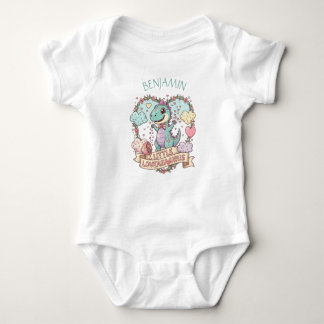 Body Para Bebê Sweet Little Dino Birthday Personalized