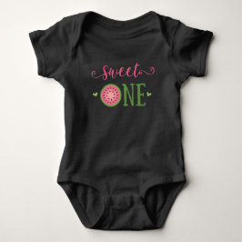 Body Para Bebê Sweet One Watermelon 1st Birthday Outfit T-Shirt