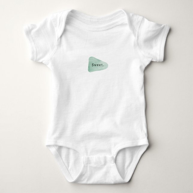 Body Para Bebê Sweet Quote Newborn Mint Green Shape Baby Romper (Frente)