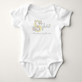 Body Para Bebê Sylvia nome das garotas significando monograma