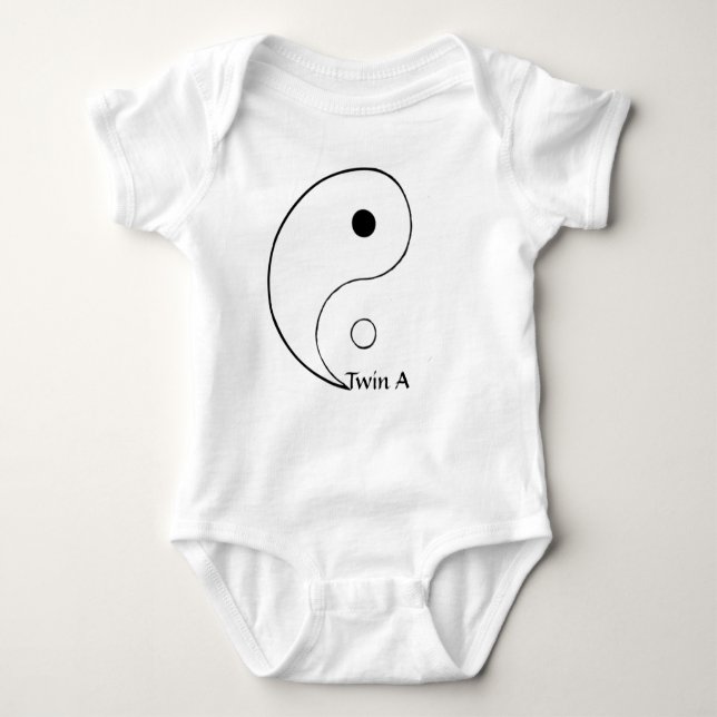 Body Para Bebê T de Yin Yang para gêmeos - junte A (Frente)