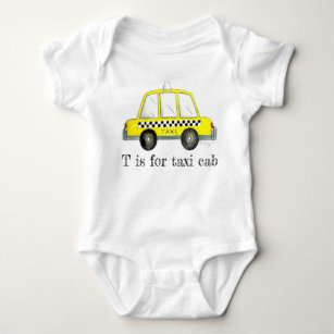 Body Para Bebê T é para Taxi Cab Yellow NYC Nova Iorque Checker