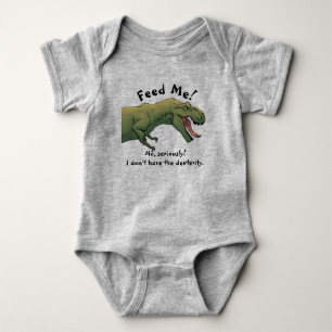 Body Para Bebê T-Rex Dinosaur Alimenta-me Bebê Roupa Piece Único 