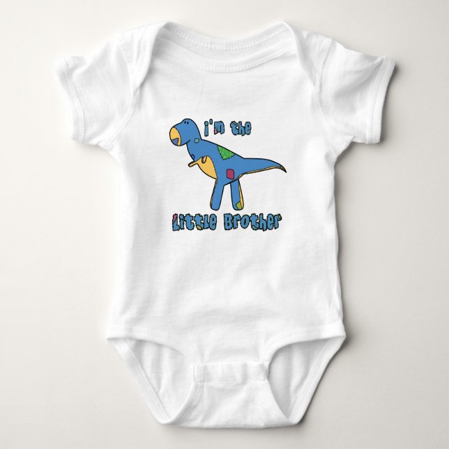 Body Para Bebê T-Rex Eu sou o Roupa do Irmão Pequeno (Frente)