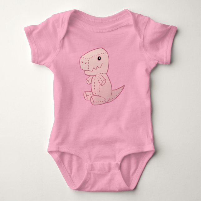 Body Para Bebê T-Rex Fofo e Macio (Frente)