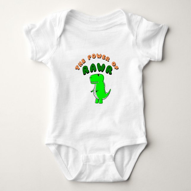 Body Para Bebê T-Rex O Poder Da RAWR (Frente)