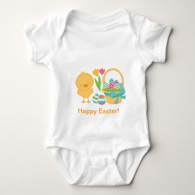 Body Para Bebê T-shirt adorável da páscoa para bebês (Frente)