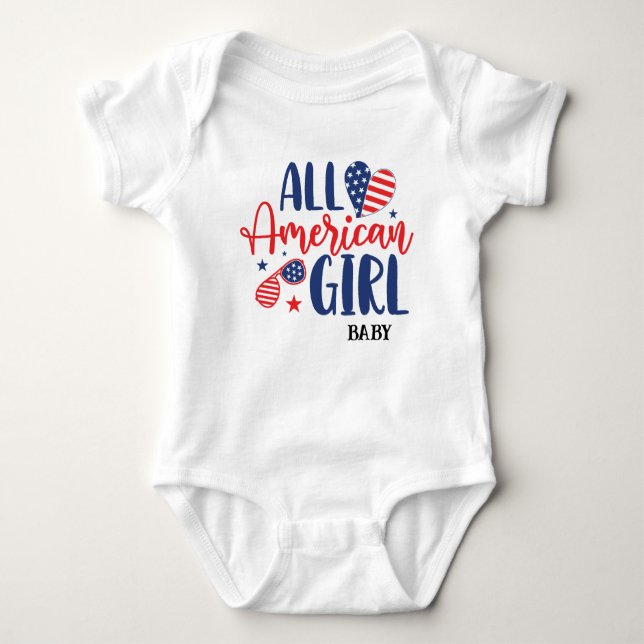 Body Para Bebê T-Shirt All American Girll (Baby) (Frente)