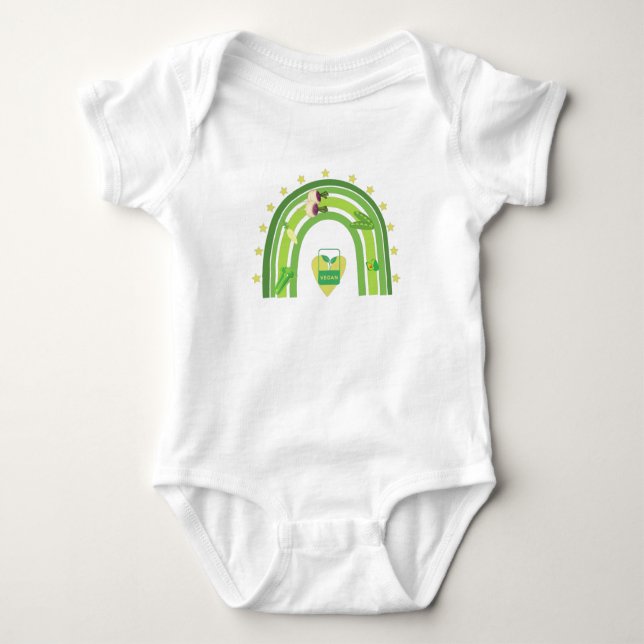 Body Para Bebê T-Shirt arco-íris vegano (Frente)