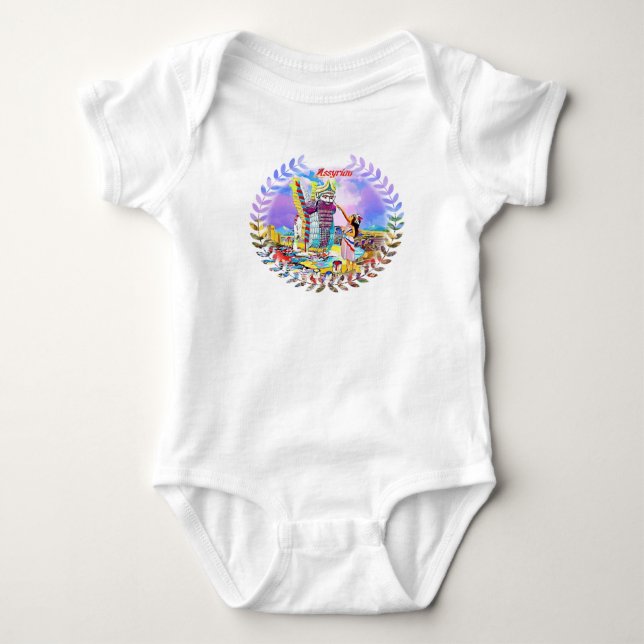 Body Para Bebê T-Shirt Bebê Assírio (Frente)
