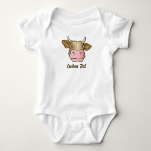 Body Para Bebê T-Shirt Cabeça de Vaca