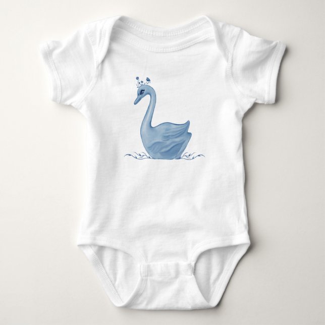 Body Para Bebê T-Shirt Cisne Azul (Frente)