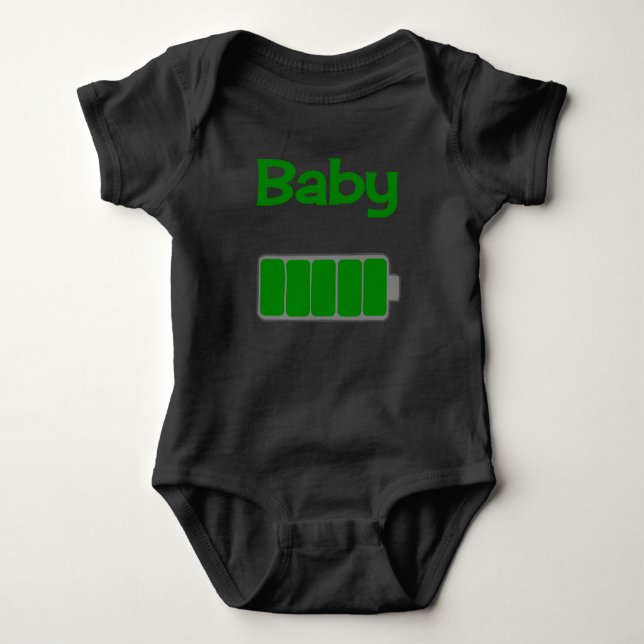 Body Para Bebê T-Shirt com Bateria Negra (Frente)
