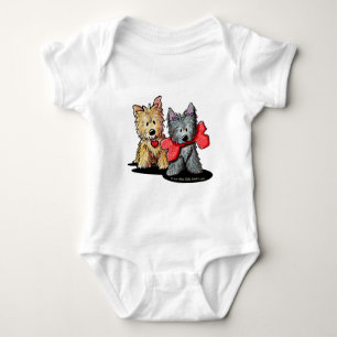 Body Para Bebê T-shirt da criança do duo de Terrier de monte de