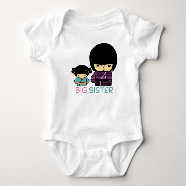 Body Para Bebê T-shirt da Irmã Grande (Frente)