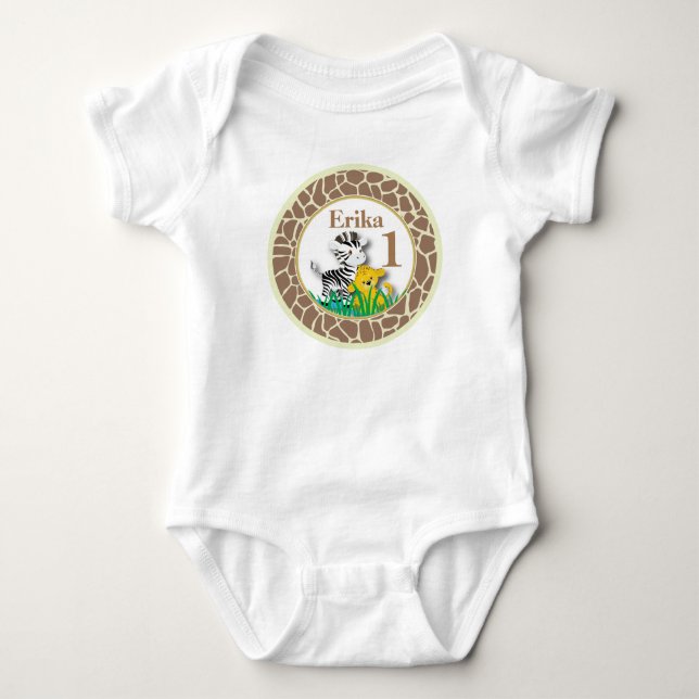 Body Para Bebê T-shirt da selva do bebê (Frente)